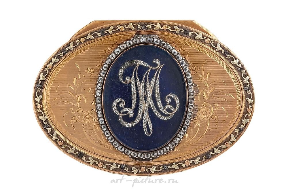Russian silver , TWO-COLORED GOLD TOBACCO BOX, ENAMELS AND BRILLIANTS, 19TH CENTURY...