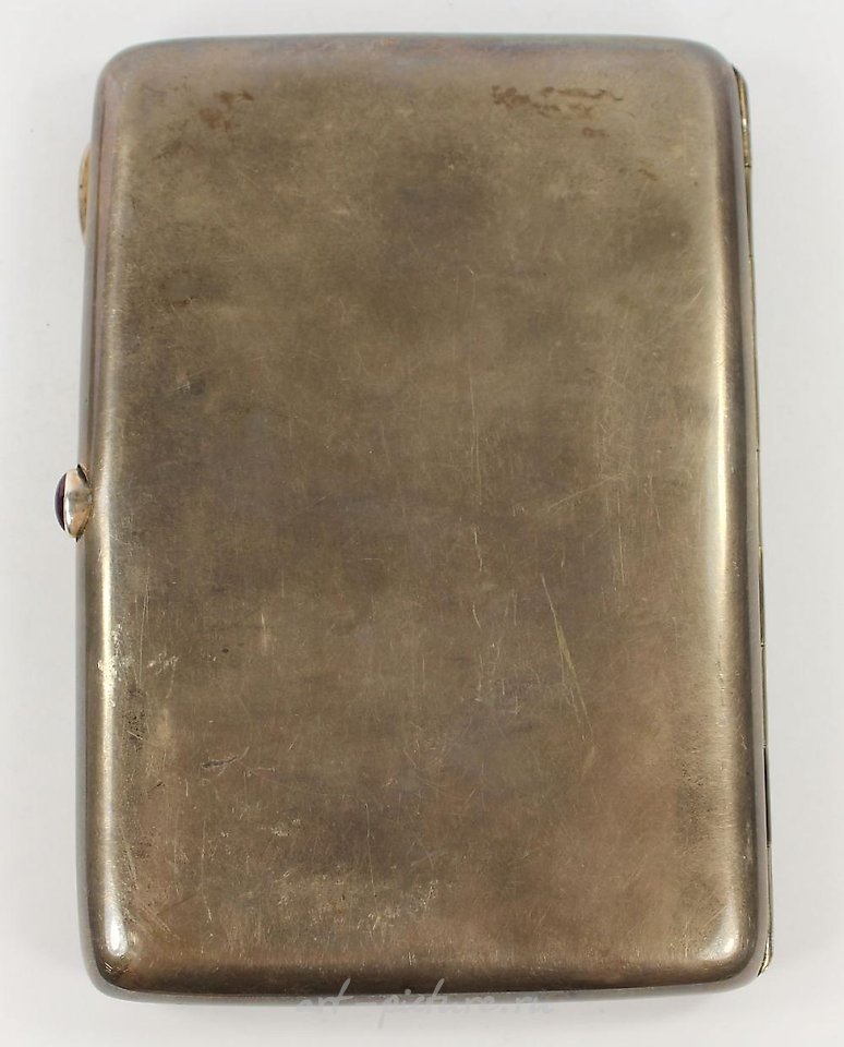 Russian silver , Russian Silver (84 Zolotnik - 0.875) Cigarette Case with Gar...