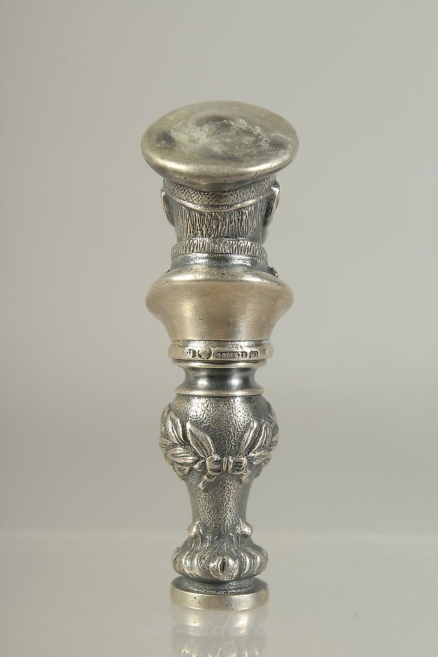 俄罗斯银 , 俄罗斯银质书桌印章，1870-11年，镶嵌钻石。