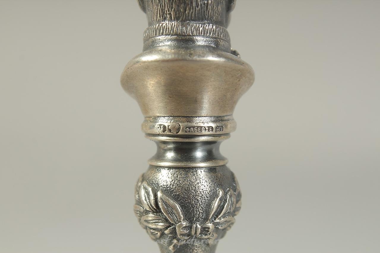 俄罗斯银 , 俄罗斯银质书桌印章，1870-11年，镶嵌钻石。