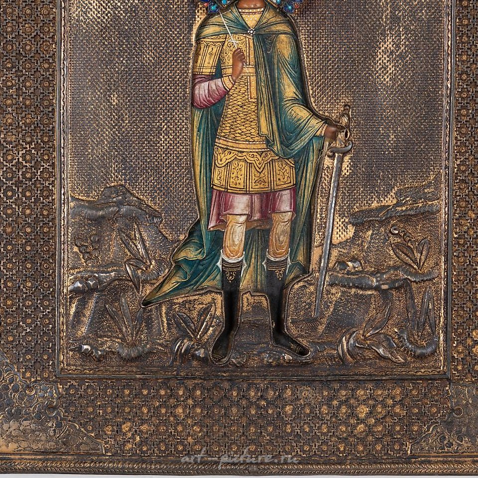 Русское серебро , Русская эмалированная серебряная икона Богоматери Казанской