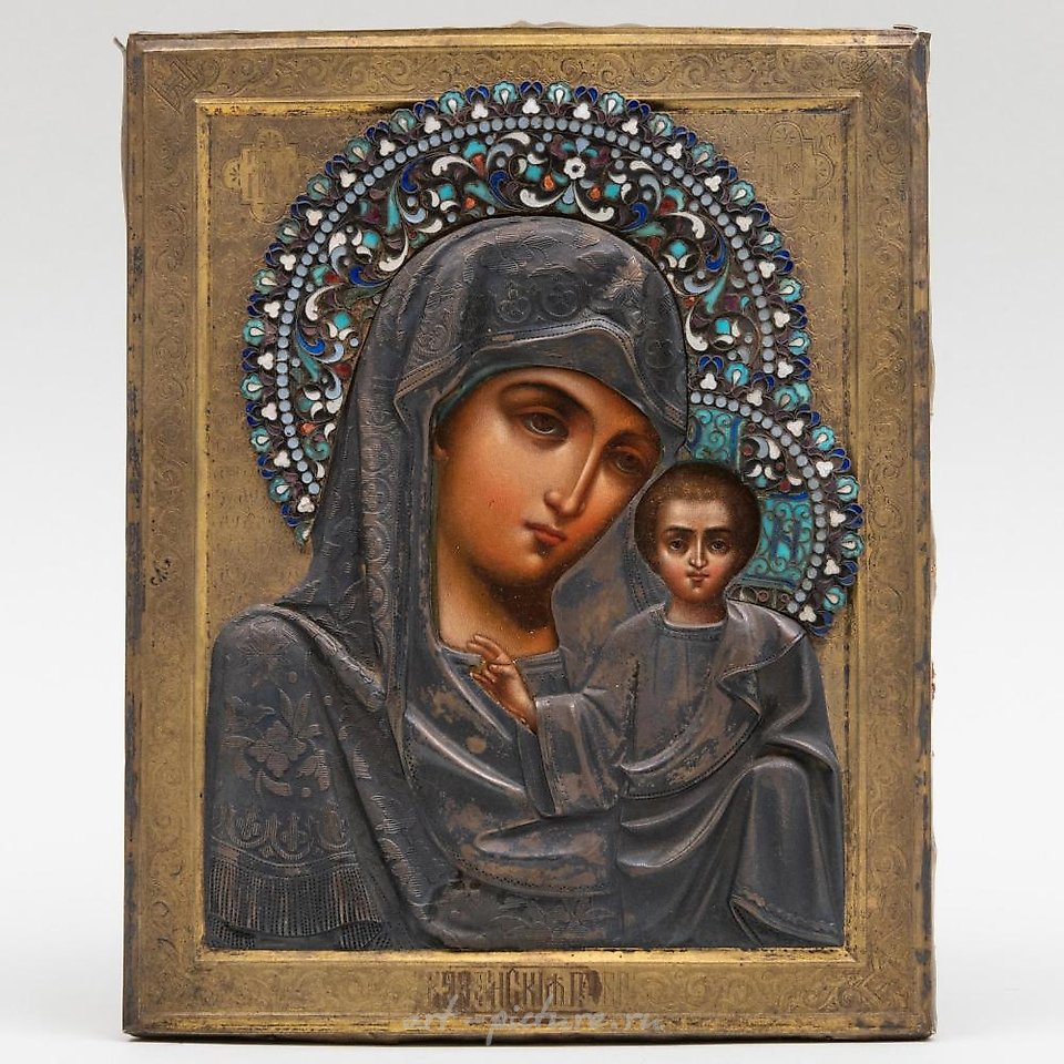 Русское серебро , Русская серебряная икона Богоматери Казанской