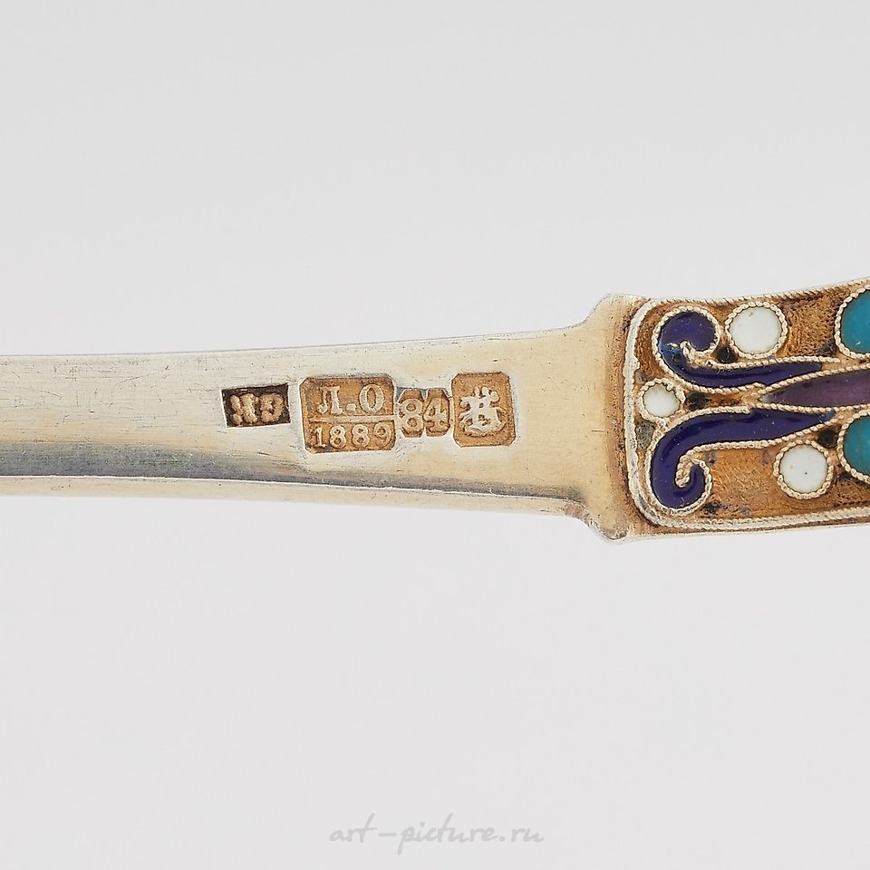 Russian silver , 3 Pcs Russian Enamel Silver Tea Set