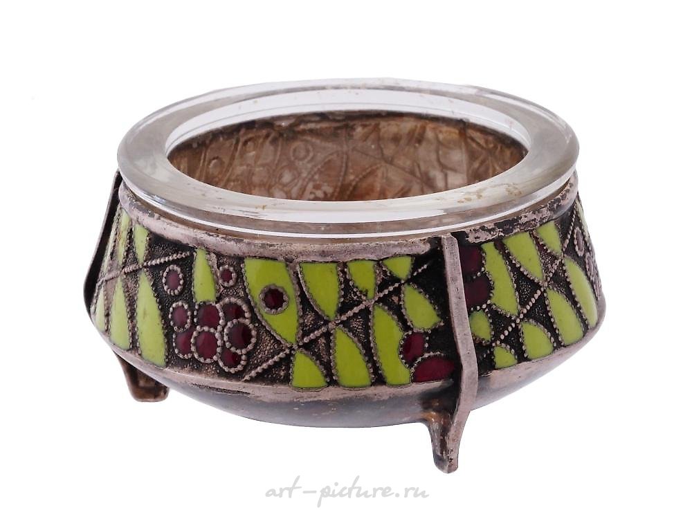 俄罗斯银 , 俄罗斯银质珐琅盐罐