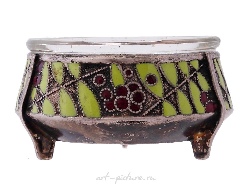 俄罗斯银 , 俄罗斯银质珐琅盐罐