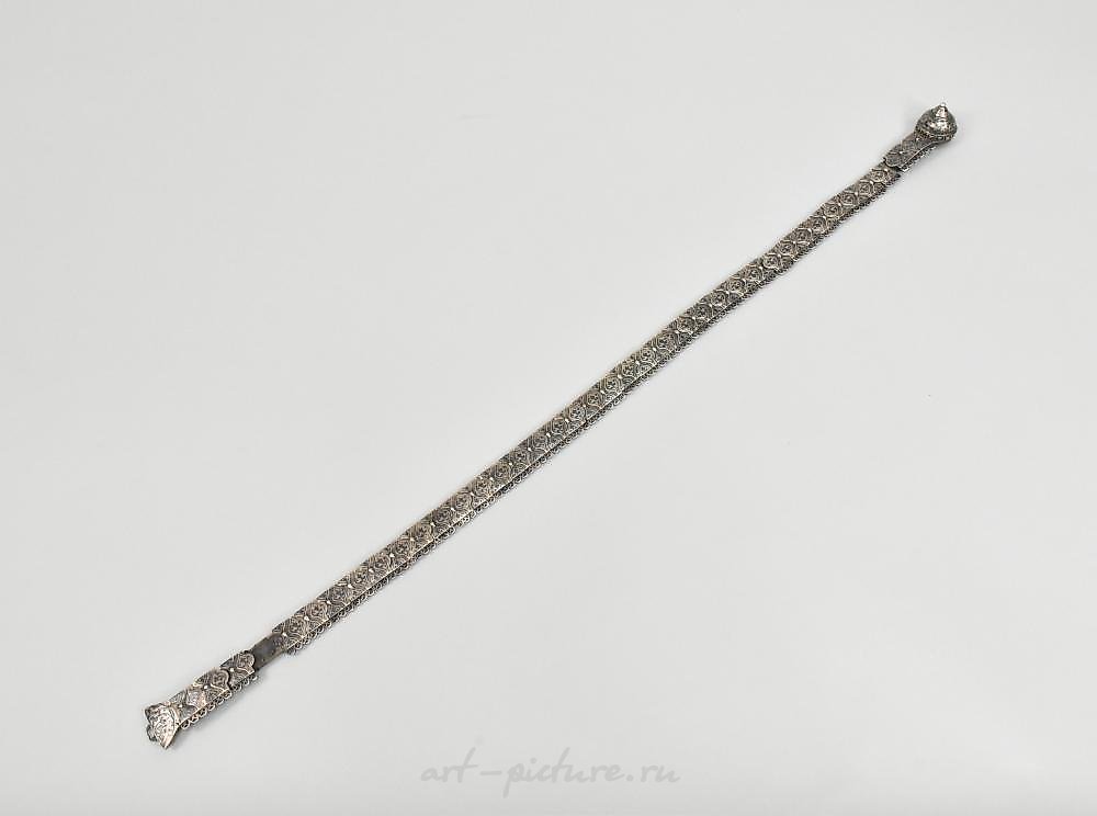 Russian silver , RUSSIAN IMPERIAL SILVER BELT, 84 FINENESS MARK.