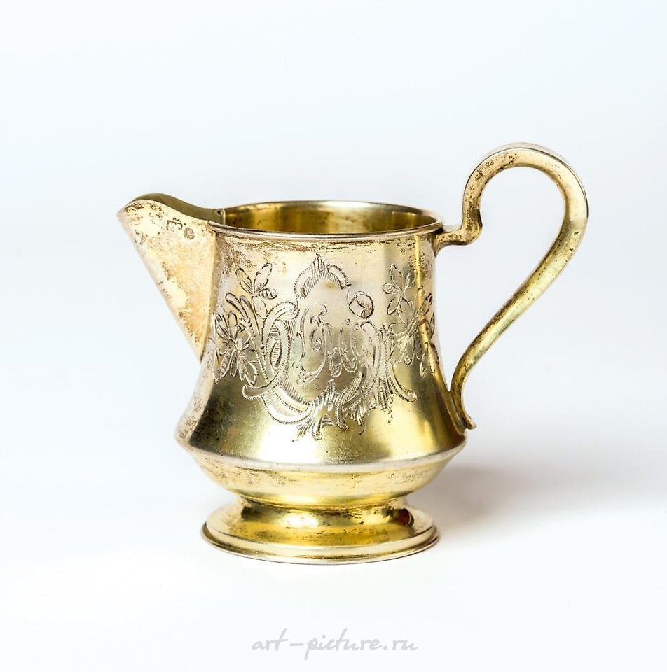 Russian silver , Russian Imperial gilded silver milk jug, Ignatius Sazikov, 1...