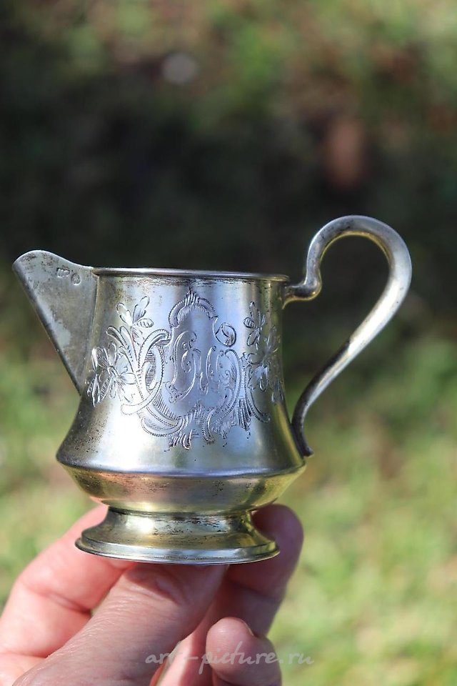 Russian silver , Russian Imperial gilded silver milk jug, Ignatius Sazikov, 1...