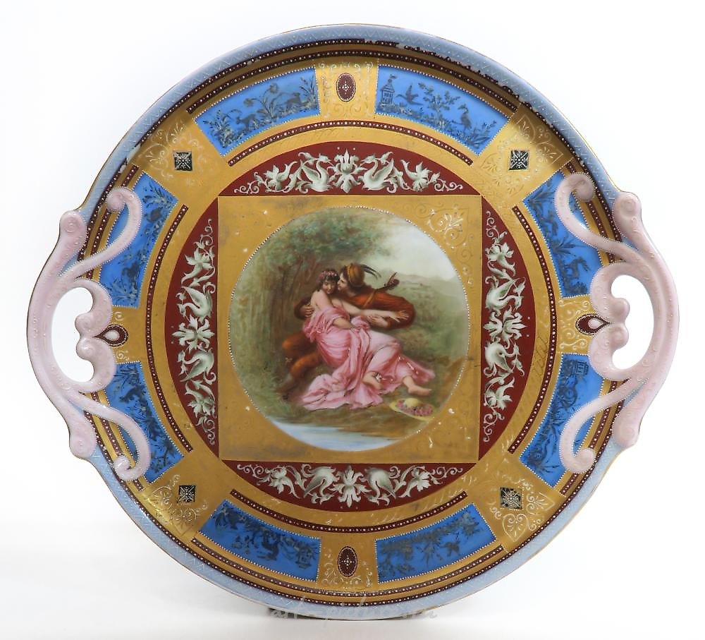 Royal Vienna Porcelain , FINE ROYAL VIENNA STYLE PORCELAIN TEA SET, 19TH C.