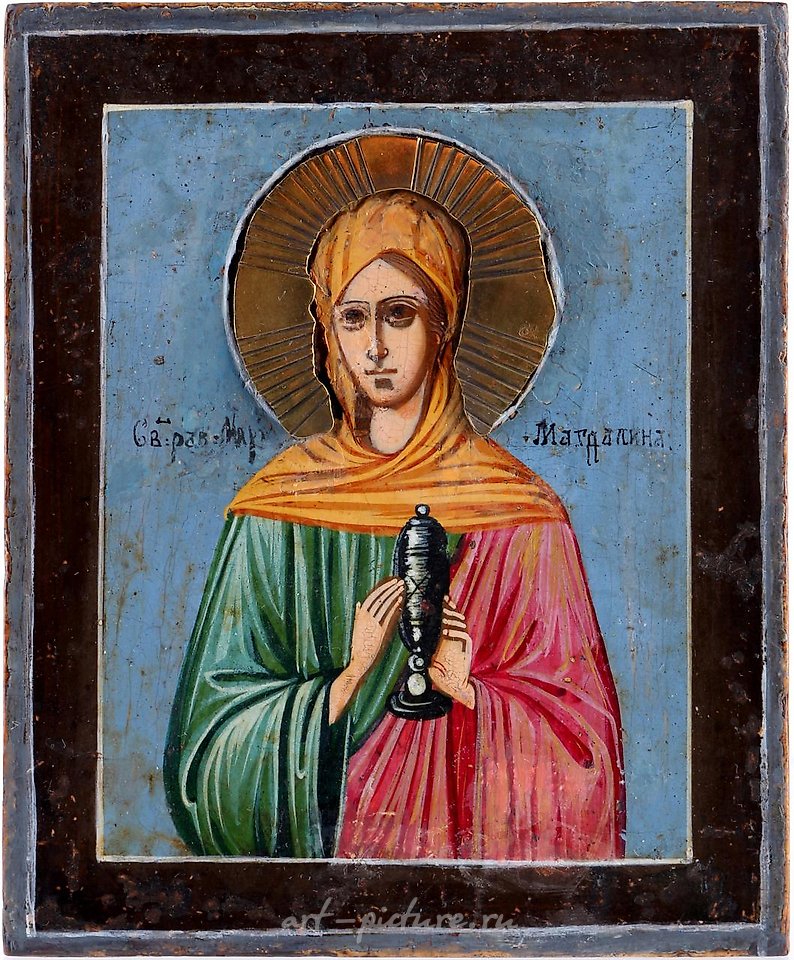 Russian silver , Russian icon of Saint Mary Magdalene with 84 zolotniki silver ha...