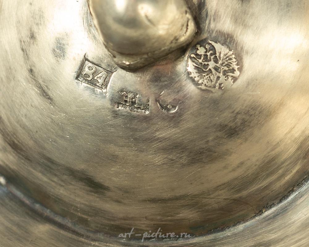 Russian silver , Mug in the form of a fir cone