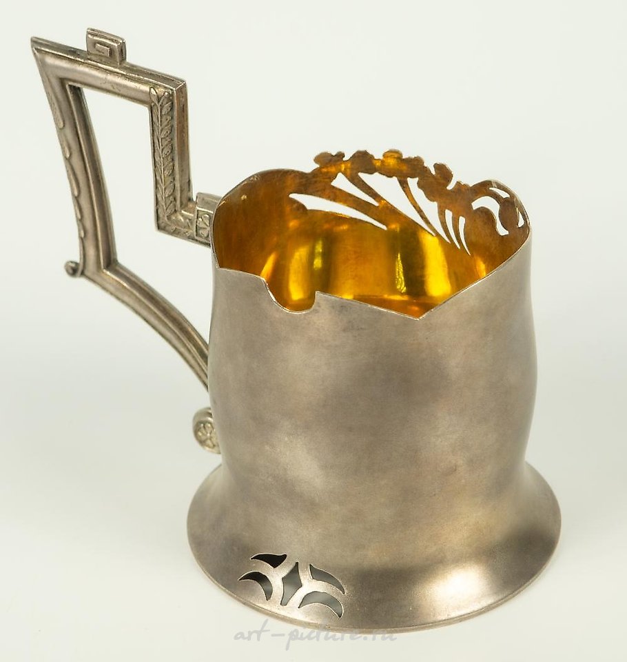 Russian silver , Russian Silver cup holder in modern style.