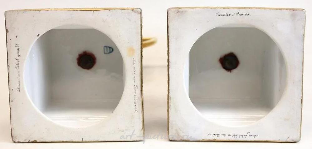 Royal Vienna Porcelain , Royal Vienna Austria Double Handled Urns, c1900. Signed