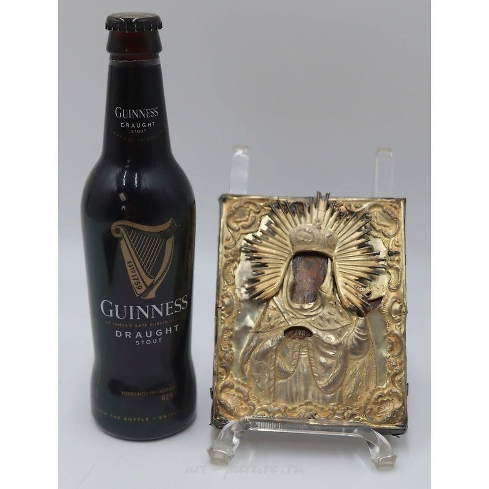 Русское серебро , Антикварная русская икона святой Ольги с серебряной ризой