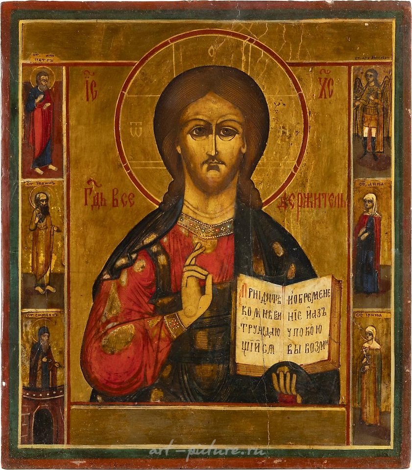 Русское серебро , Икона Христа Пантократора в большом размере внутри киота