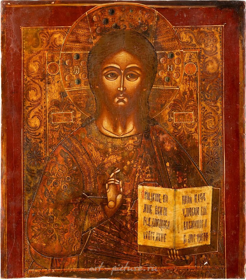 Русское серебро , ОЧЕНЬ БОЛЬШАЯ ИКОНА С ИЗОБРАЖЕНИЕМ ХРИСТА ПАНТОКРАТОРА