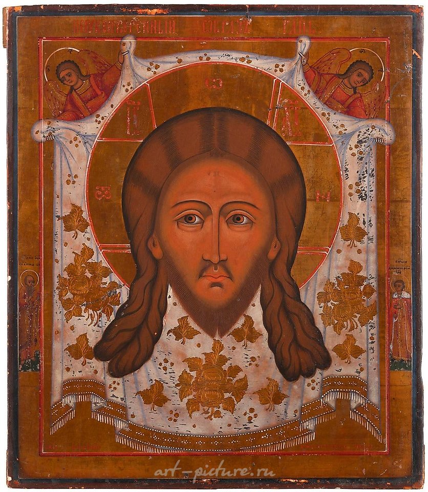 Russian silver , AN ICON SHOWING THE MANDYLION Russian, Guslicy, 19th century