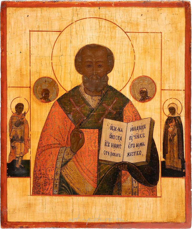 Русское серебро , Икона святого Николая Мирликийского, Россия, 19 век