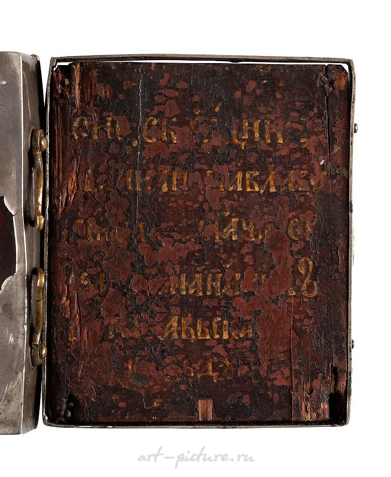 俄罗斯银 , 小三联画，描绘了圣母安息的场景。