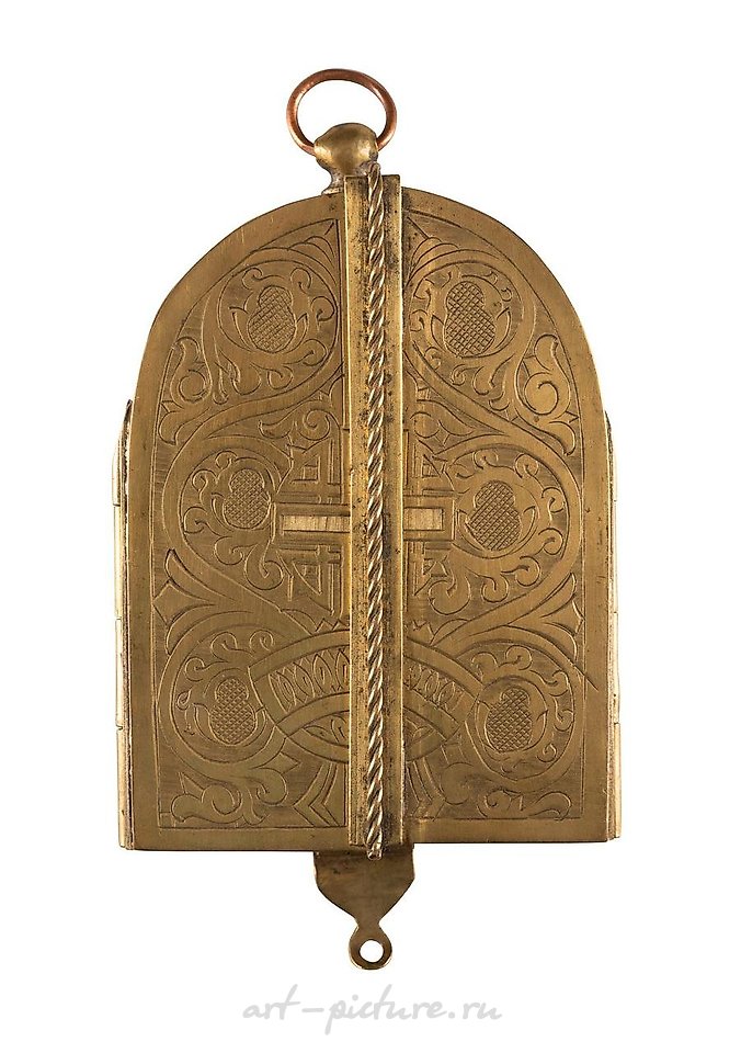 Russian silver , A TRIPTYCH SHOWING THE MANDYLION FLANKED BY STS. PETER THE