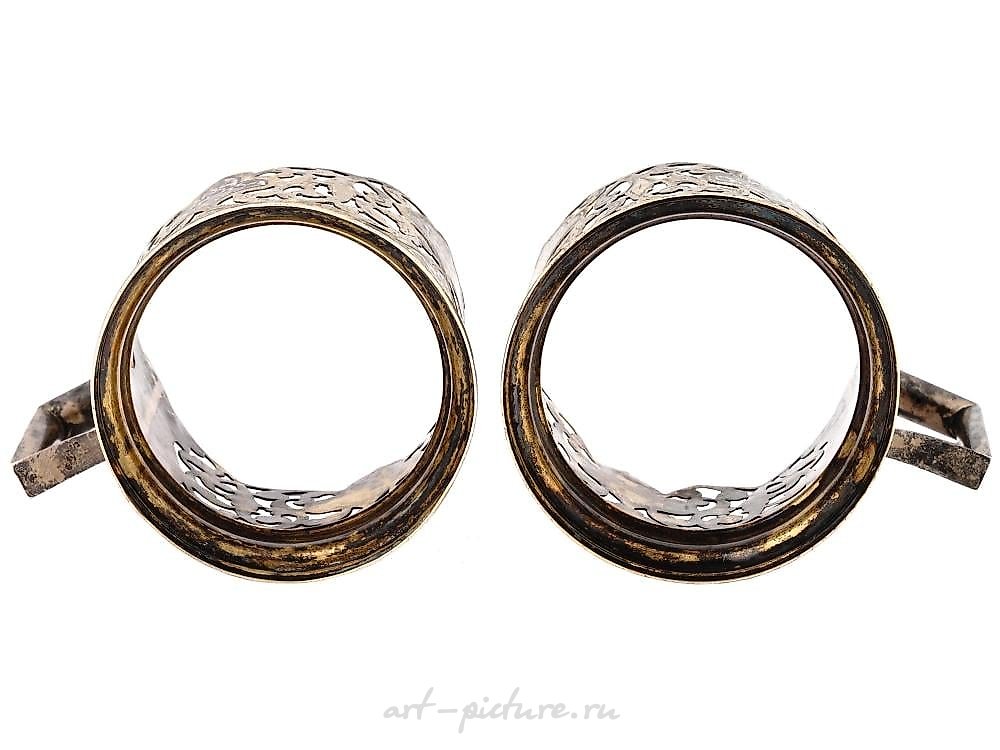 Russian silver , RUSSIAN GILT SILVER AND NIELLO TEA GLASS HOLDERS