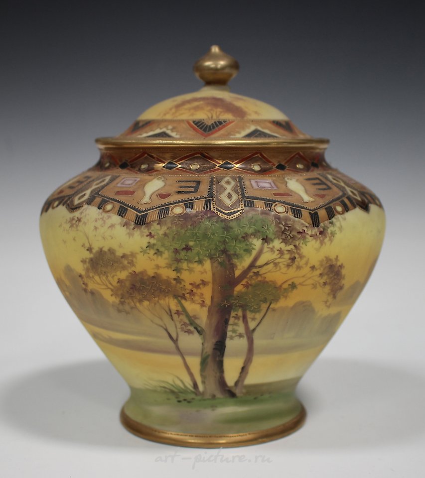 Royal Vienna Porcelain , A Royal Worcester porcelain potpourri vase, liner and cover,...