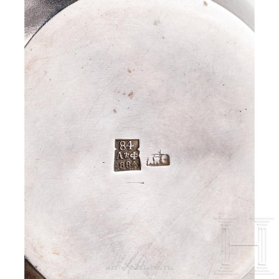 Русское серебро , Русский серебряный чайный набор из трех предметов, Санкт-Петербург