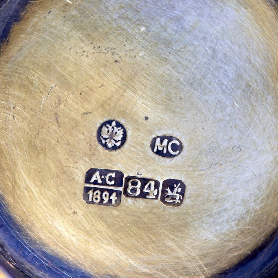 Russian silver , Art Nouveau cloisonne enamel Russian silver creamer and sugar...