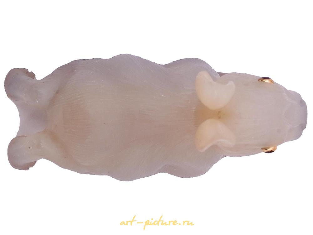 俄罗斯银 , 手工制作的俄罗斯雕刻兔子玉雕像