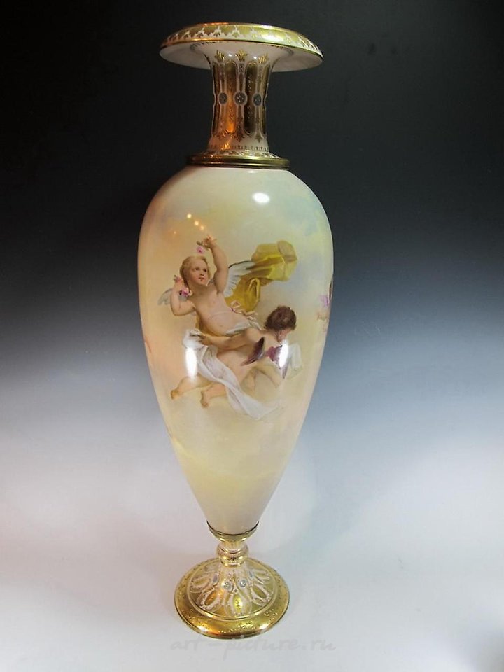 Royal Vienna Porcelain , Antique French Chinoserie bronze & porcelain centerpiece