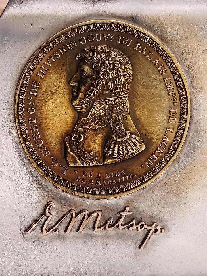 Russian silver , RUSSIAN SILVER AND GOLD CIGARETTE CASE WITH MEDAL