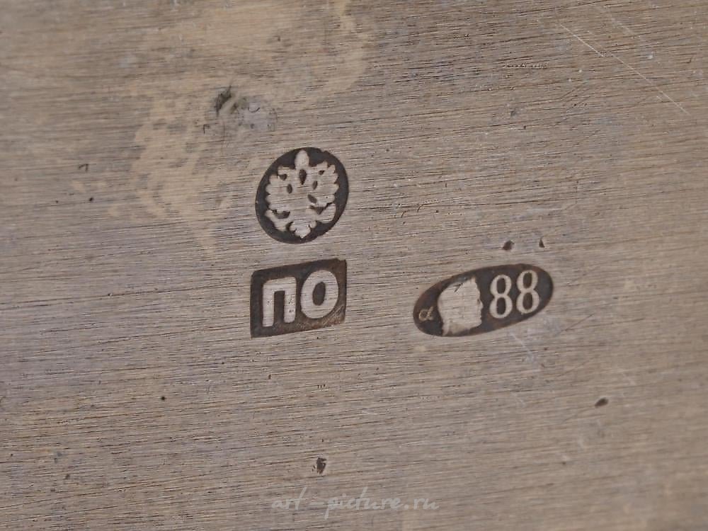 Русское серебро , Набор из 12 русских серебряных эмалированных рюмок