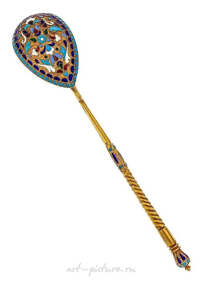 俄罗斯银 , 俄罗斯银匙配有琺瑯装饰