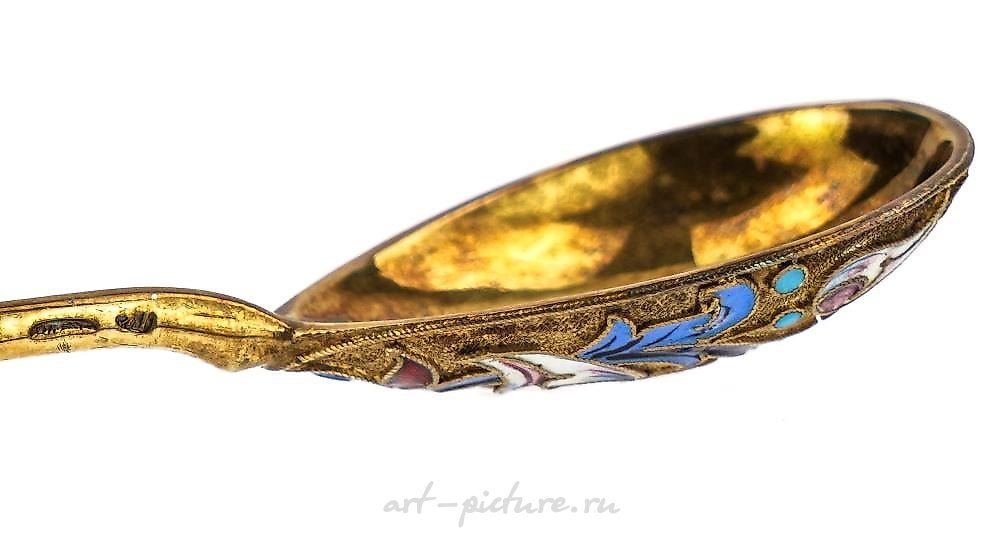 Russian silver , Russian Silver & Enamel Spoon