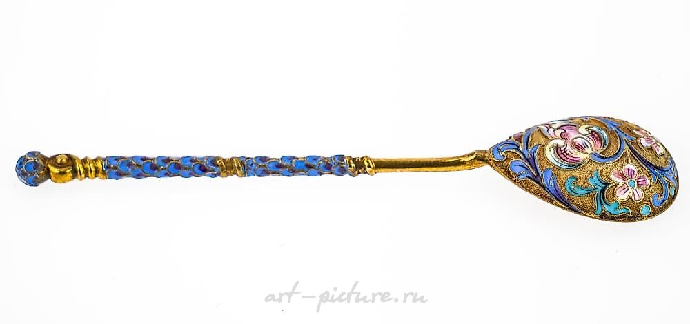 Russian silver , Russian Silver & Enamel Spoon