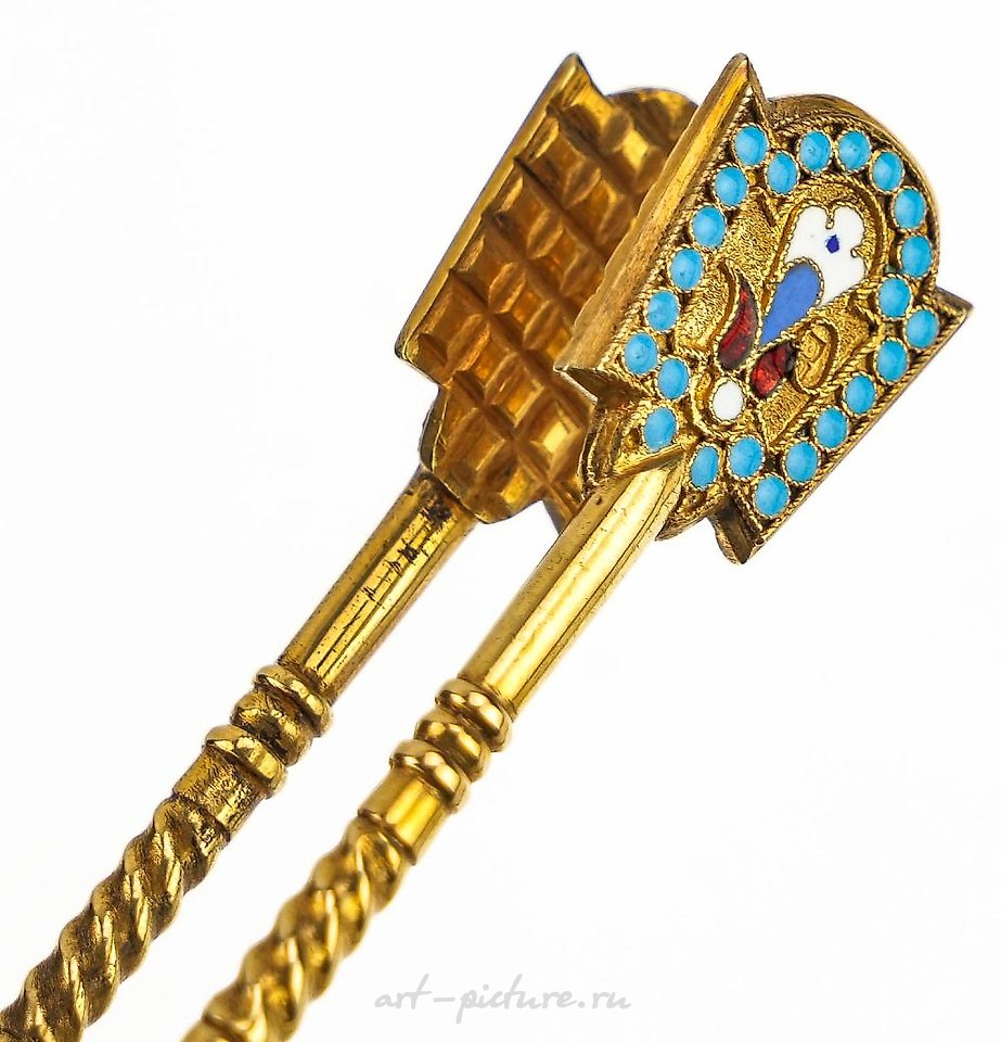 Russian silver , Russian Silver & Enamel Tongs