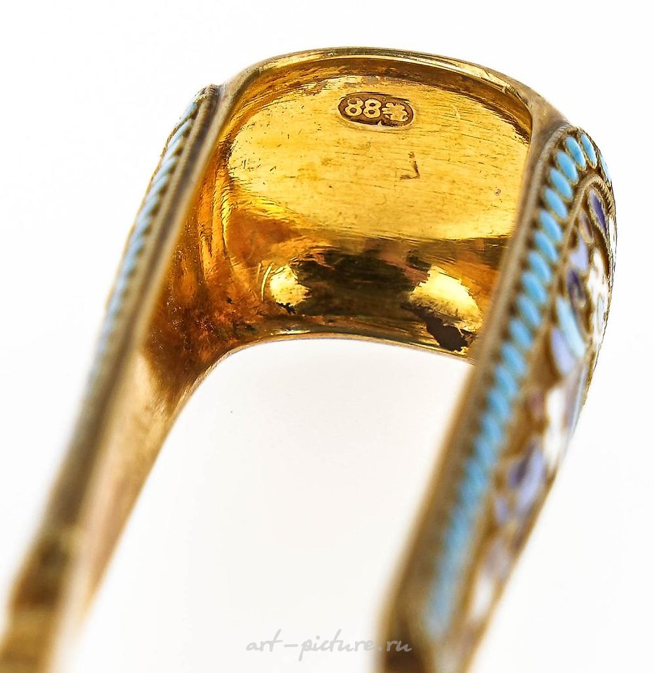 Russian silver , Russian Silver & Enamel Tongs