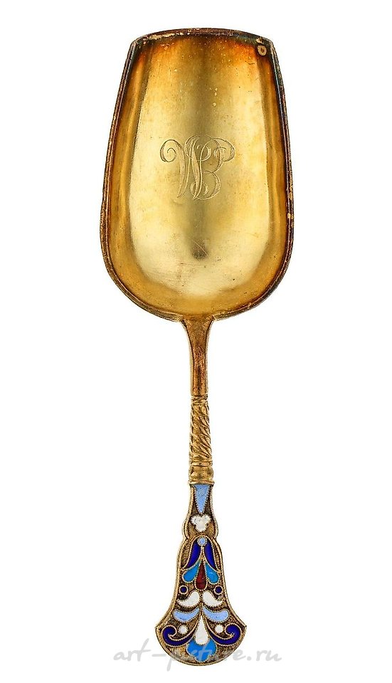 Русское серебро , Русская серебряная лопата с эмалью