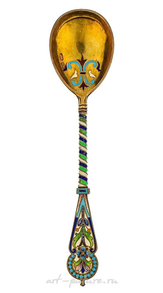 Русское серебро , Русская серебряная ложка с эмалью