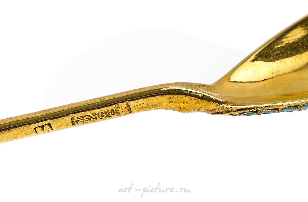 俄罗斯银 , 四件俄罗斯银质小勺套装