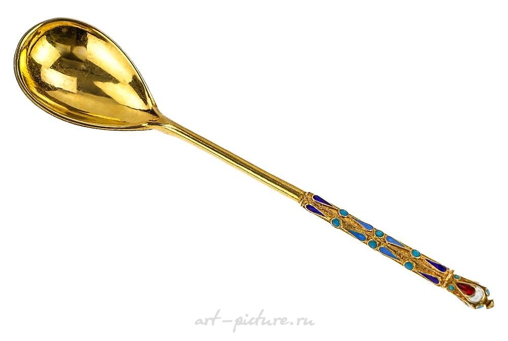 俄罗斯银 , 四件俄罗斯银质小勺套装