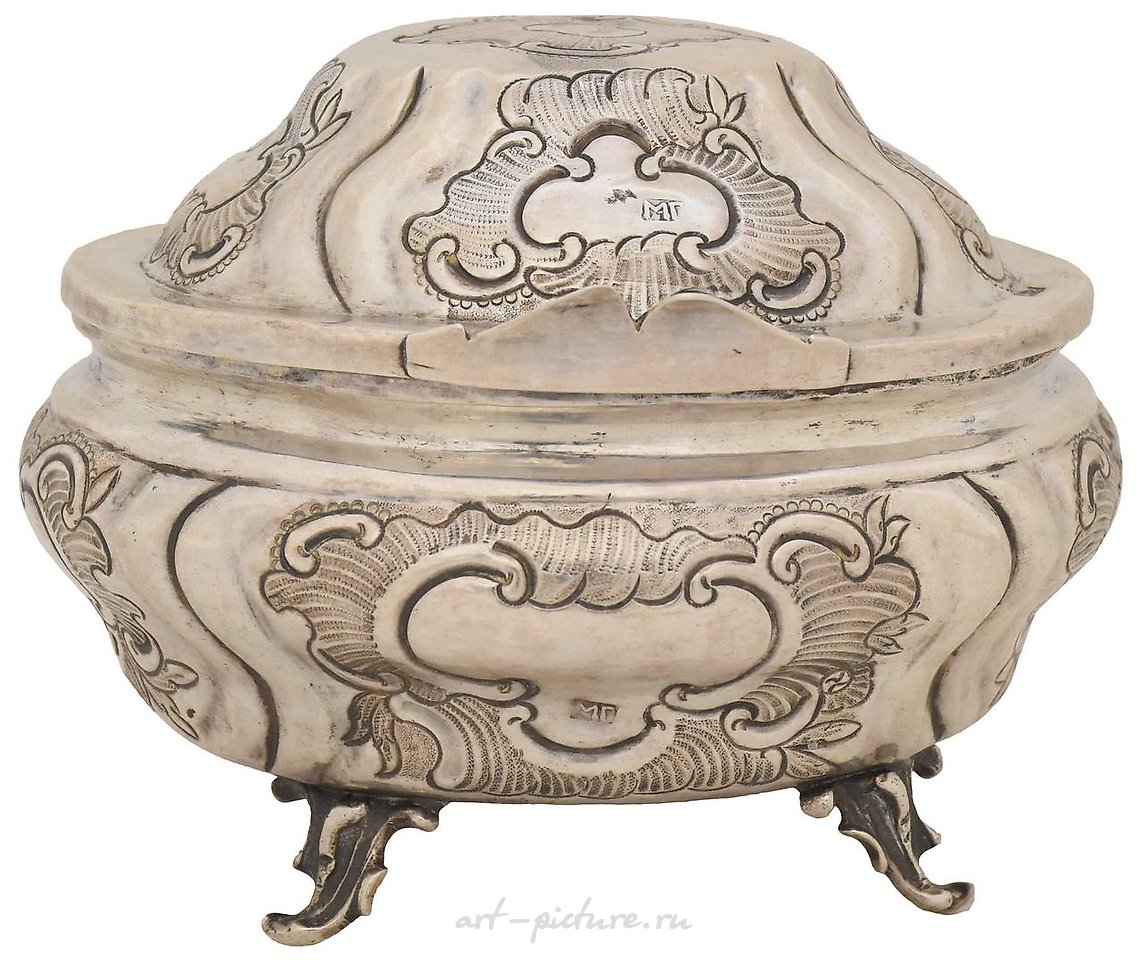 Russian silver , Russian silver casket, bonbonniere in rococo style. - Russia...
