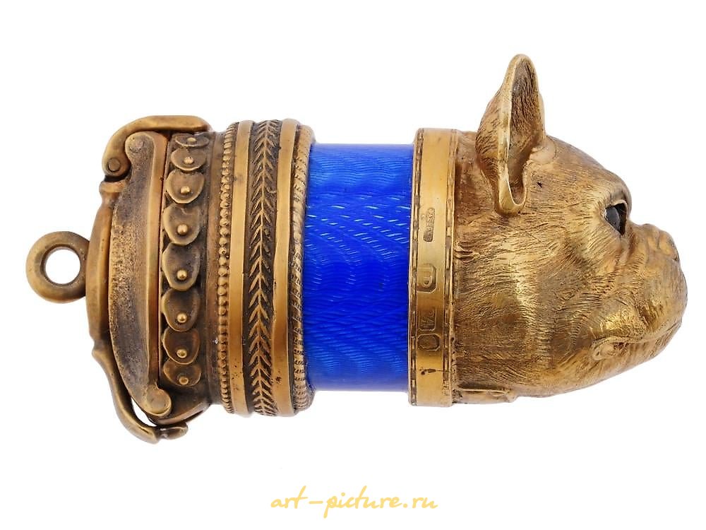 俄罗斯银 , 俄罗斯镀金银器，红宝石和钻石 - 药丸盒