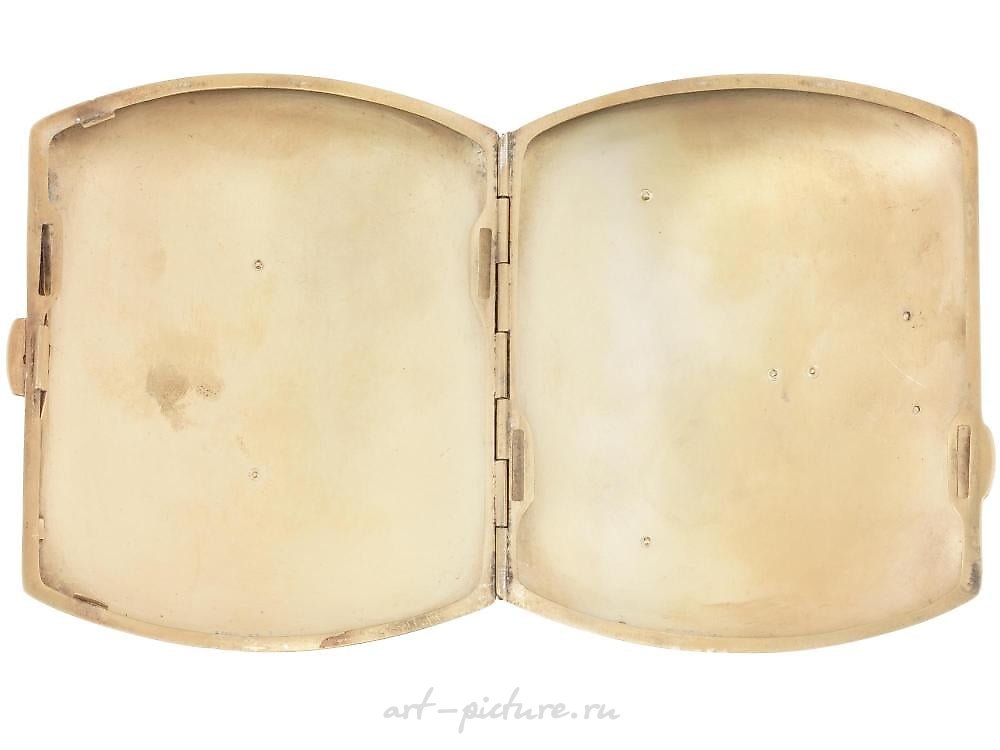 Русское серебро , Русский золоченый серебряный эмалированный алмазный сигаретный футляр