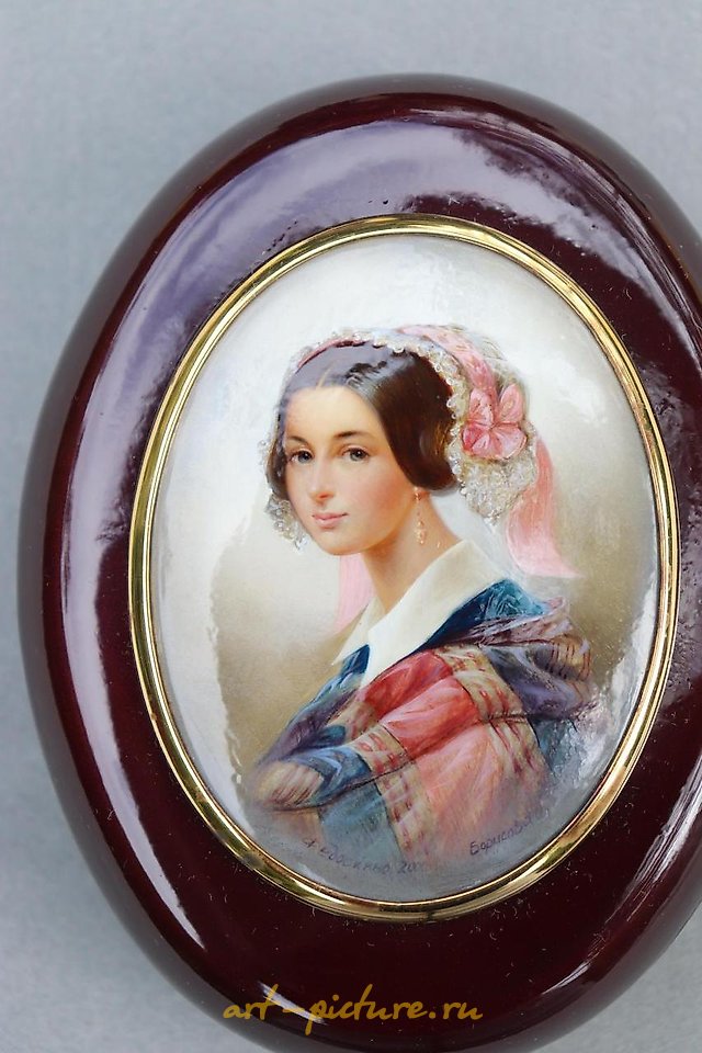 Русское серебро , Александра Россет-Смирнова (1809-1882), русская лаковая миниатюра Федоскино