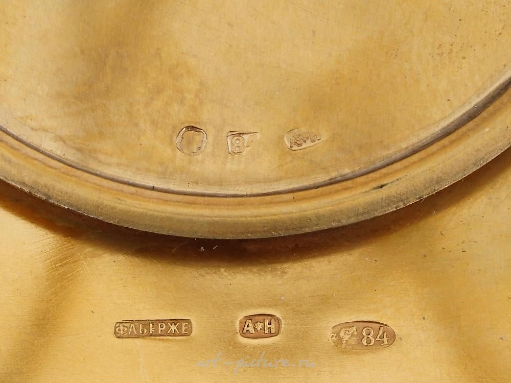 俄罗斯银 , 俄罗斯镀金银饰品，带有钻石的相框