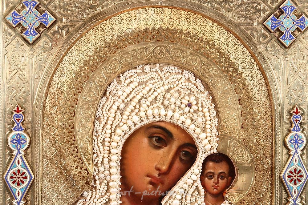 俄罗斯银 , 俄罗斯的银质和琺瑯图标。