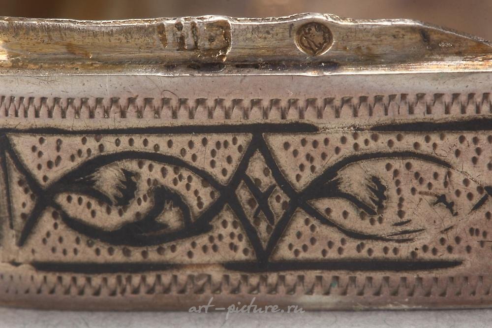 Русское серебро , Русская серебряная и ниелловая табакерка 19 века