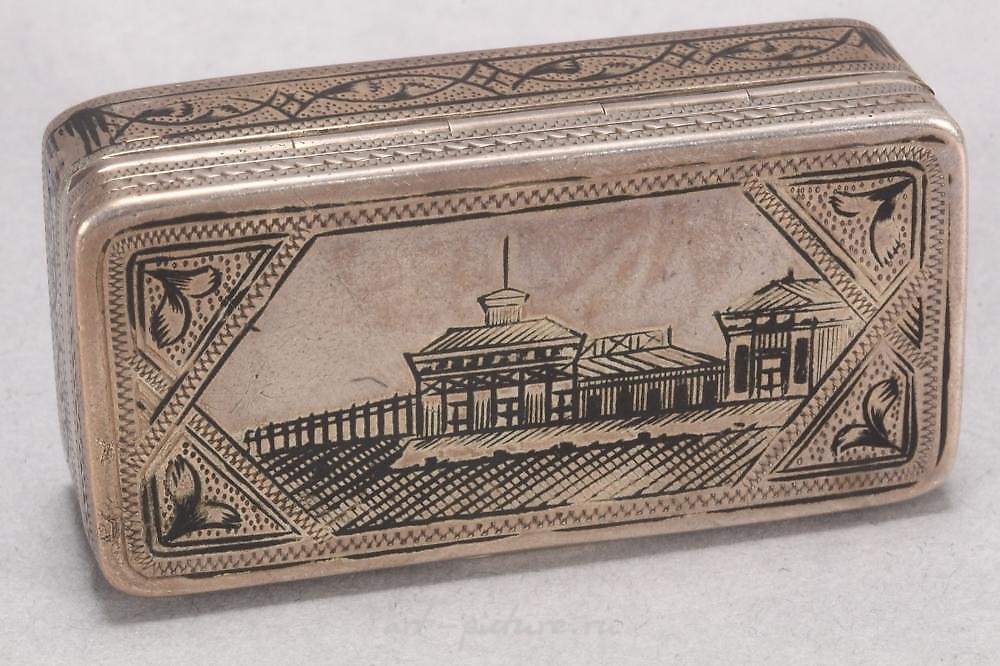 Русское серебро , Русская серебряная и ниелловая табакерка 19 века