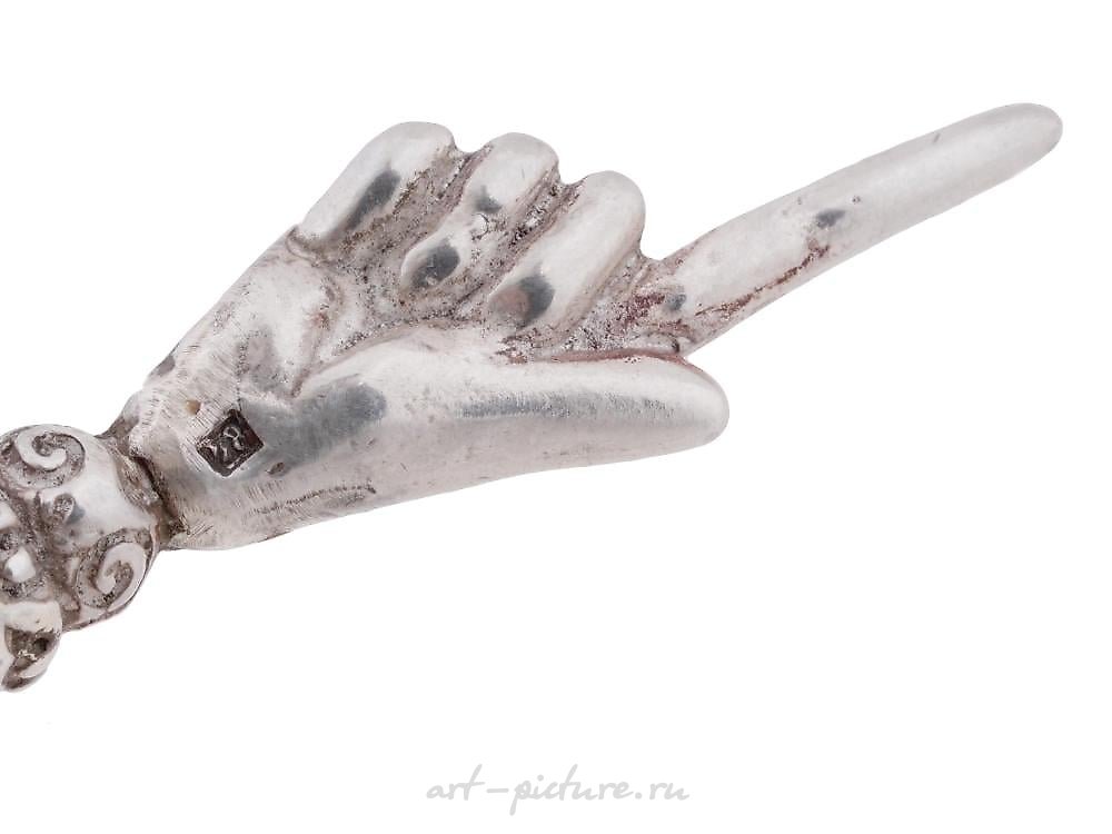 Russian silver , RUSSIAN JUDAICA SILVER SAPPHIRE YAD TORAH POINTER